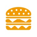 Hamburger flat icon - vector